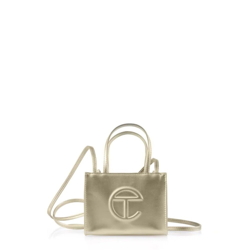 Telfar Small Gold Shopping Bag
